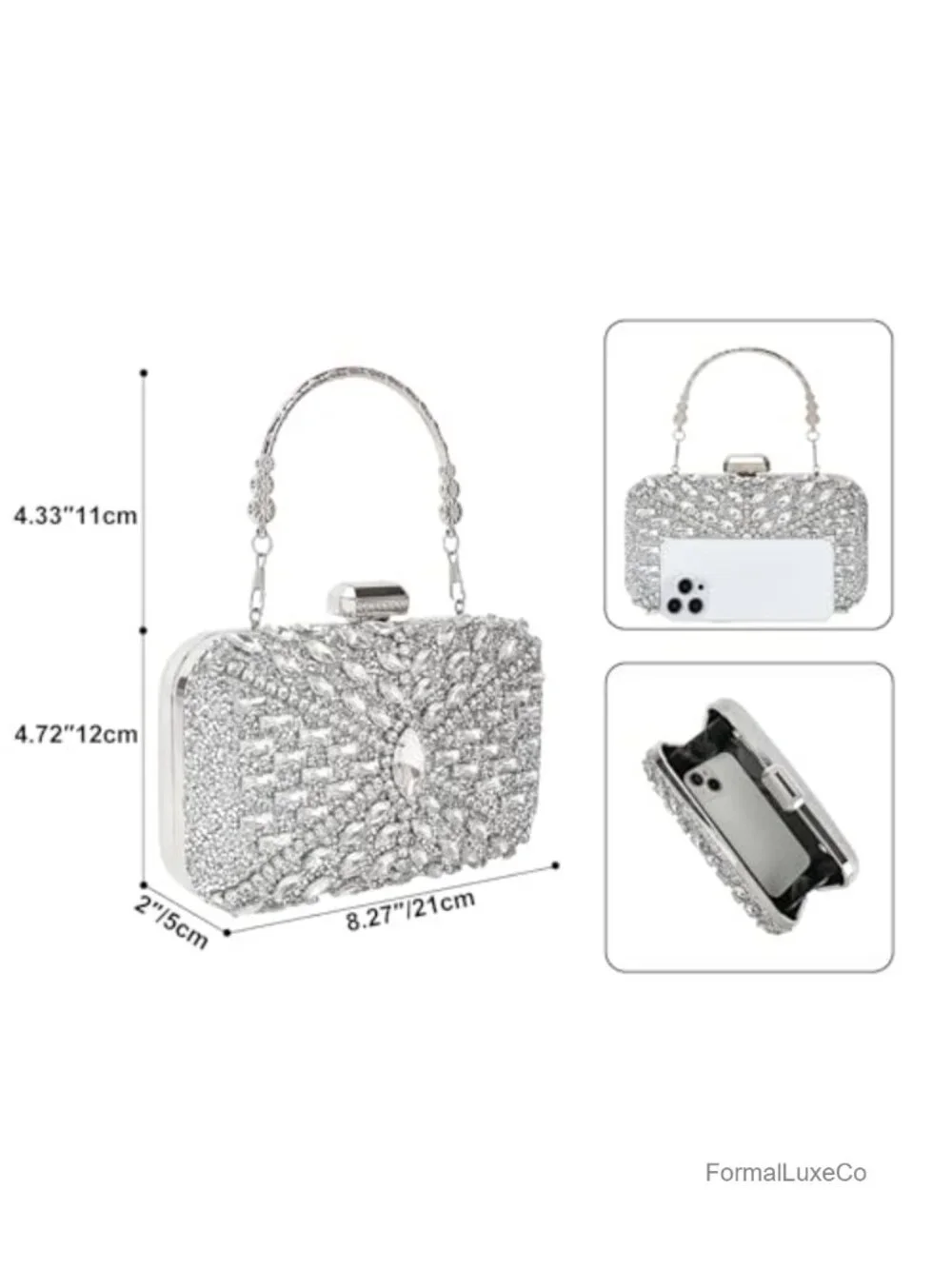 Sparkly Rhinestone Crystal Clutch Purse Evening Handbag Shoulder Bag